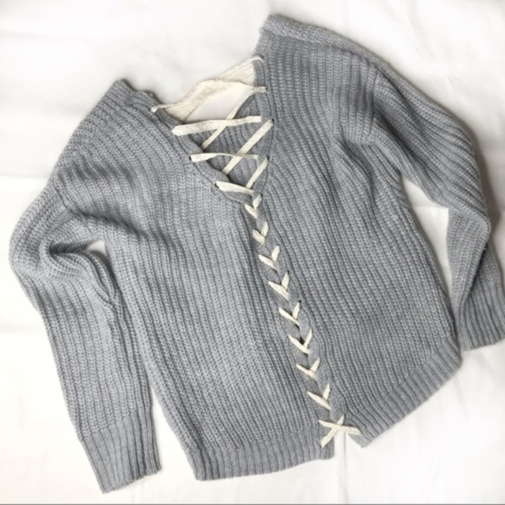 American Rag Cable Knit Corset Sweater Medium